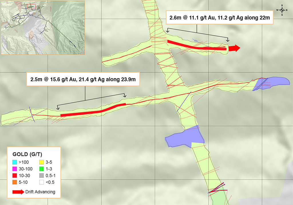 Figure 3: Underground Channel Sampling Results from the Southwestern Portion of the Yaraguá System, Sublevel 1190 (CNW Group/Continental Gold Inc.)