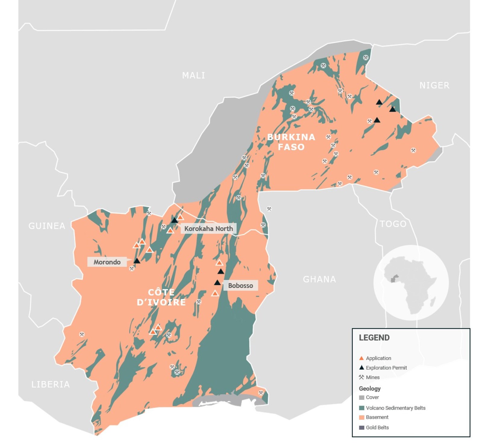 Figure 1: Côte d’Ivoire and Burkina Faso Projects Overview