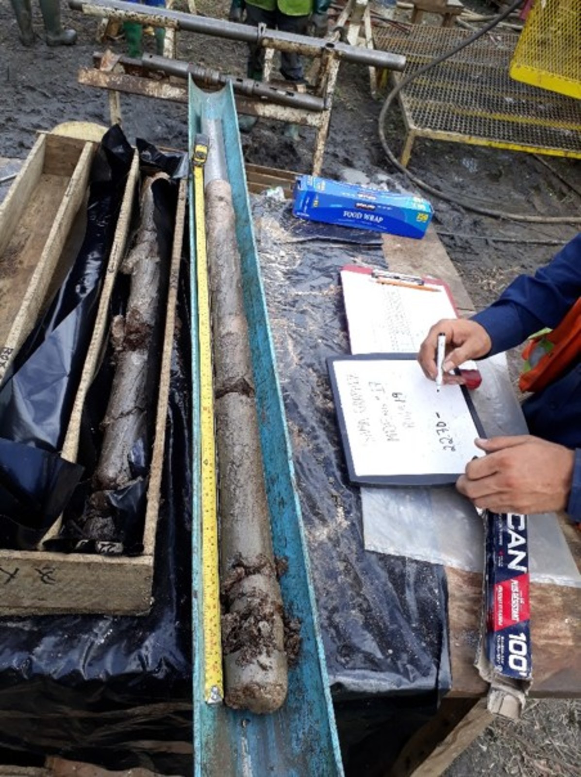 Core samples being logged by MDEng