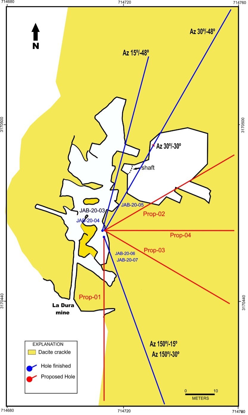 La Dura Mine U/G Drill Holes (CNW Group/Tarachi Gold Corp.)