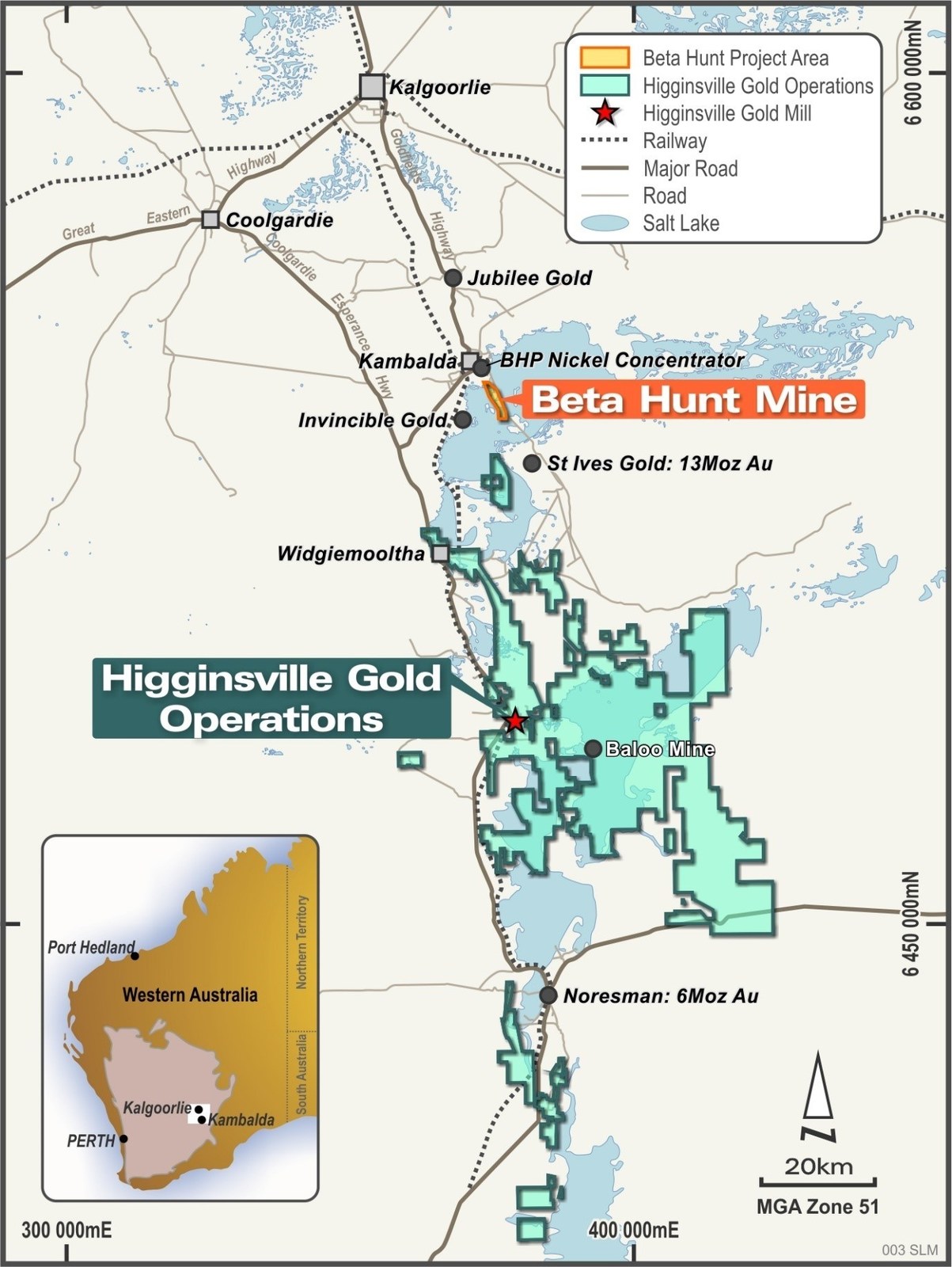 Figure 1:  Integrated Beta Hunt – Higginsville Gold Operations