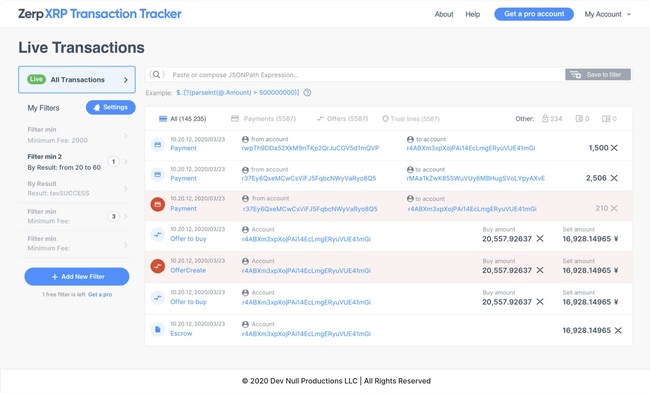 Zerp Tracker - XRP Transaction Monitor