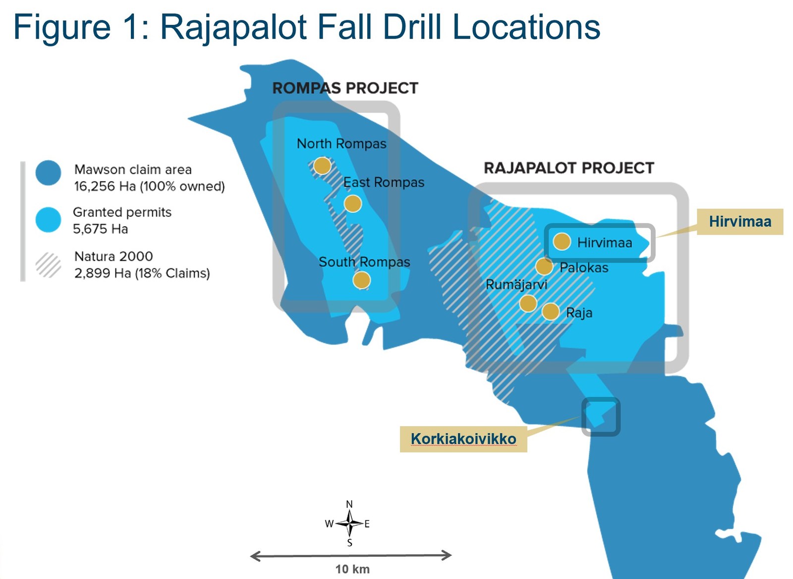 Figure 1: Rajapalot Fall Drill Locations