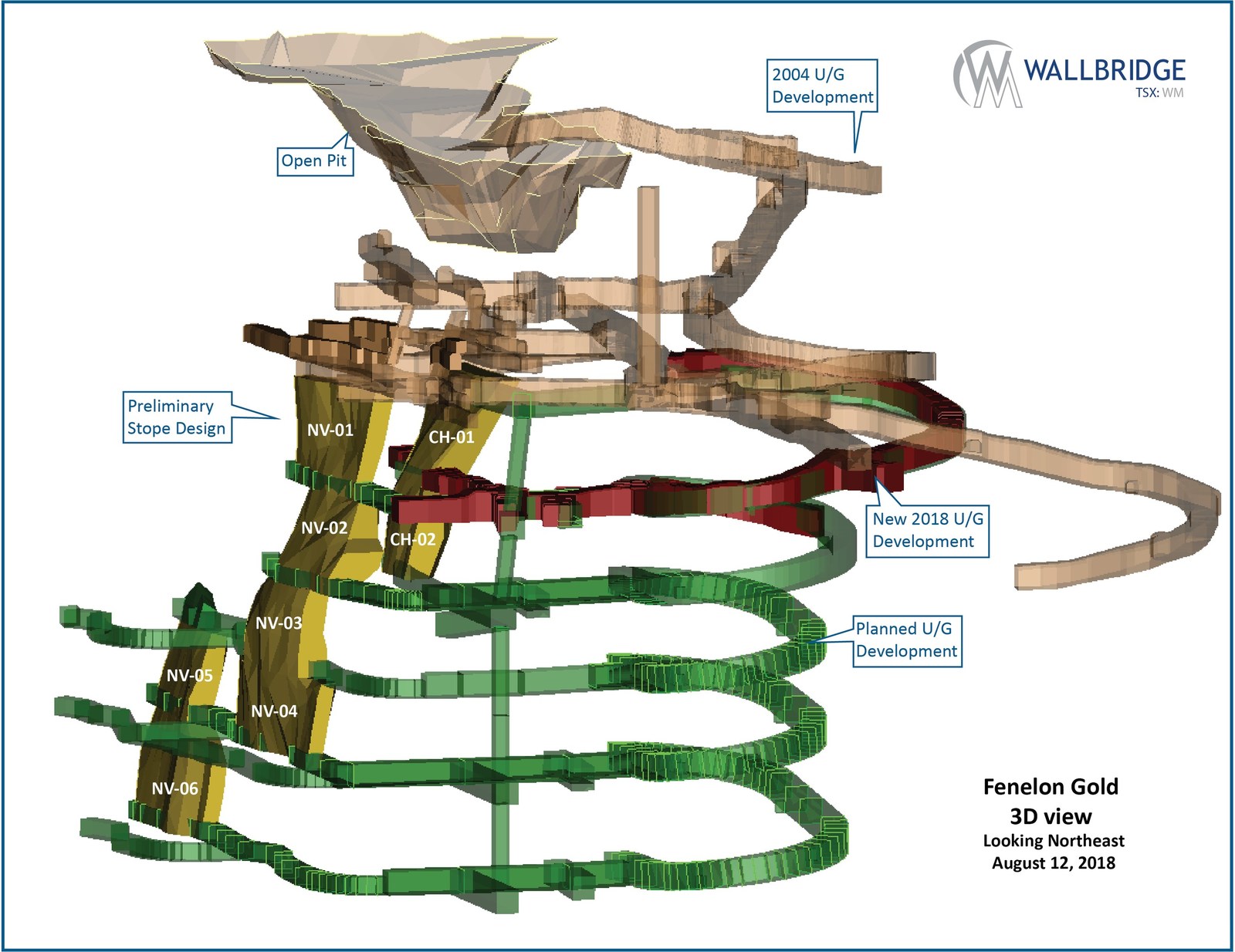 Figure 1: Fenelon Gold, 3D View