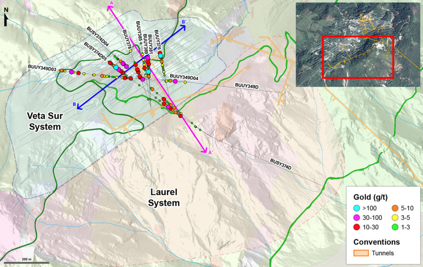 Figure 1 – Plan View of the Laurel and Veta Sur Systems