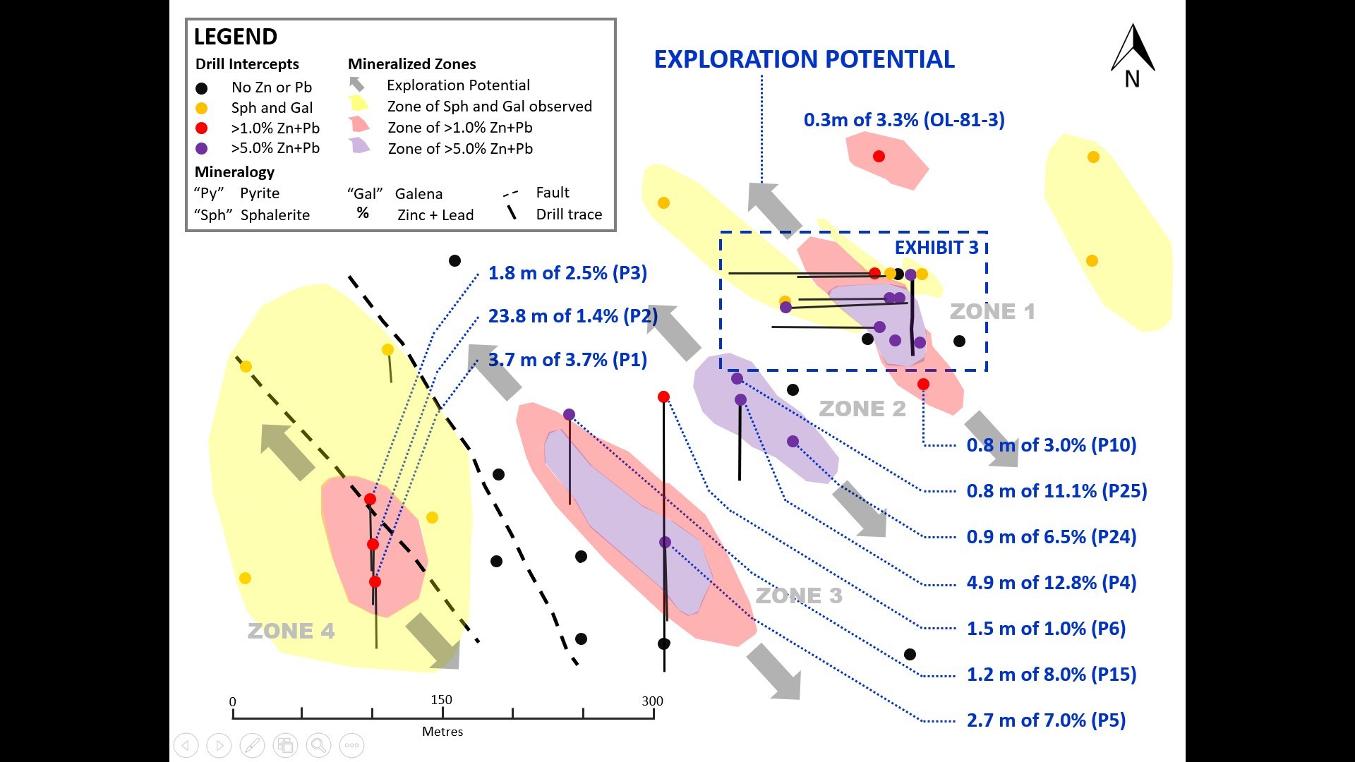 Exhibit 5. Plan Map Showing All Historic Drilling at Carrickittle Prospect, PG West Project, Ireland (CNW Group/Group Eleven Resources Corp.)
