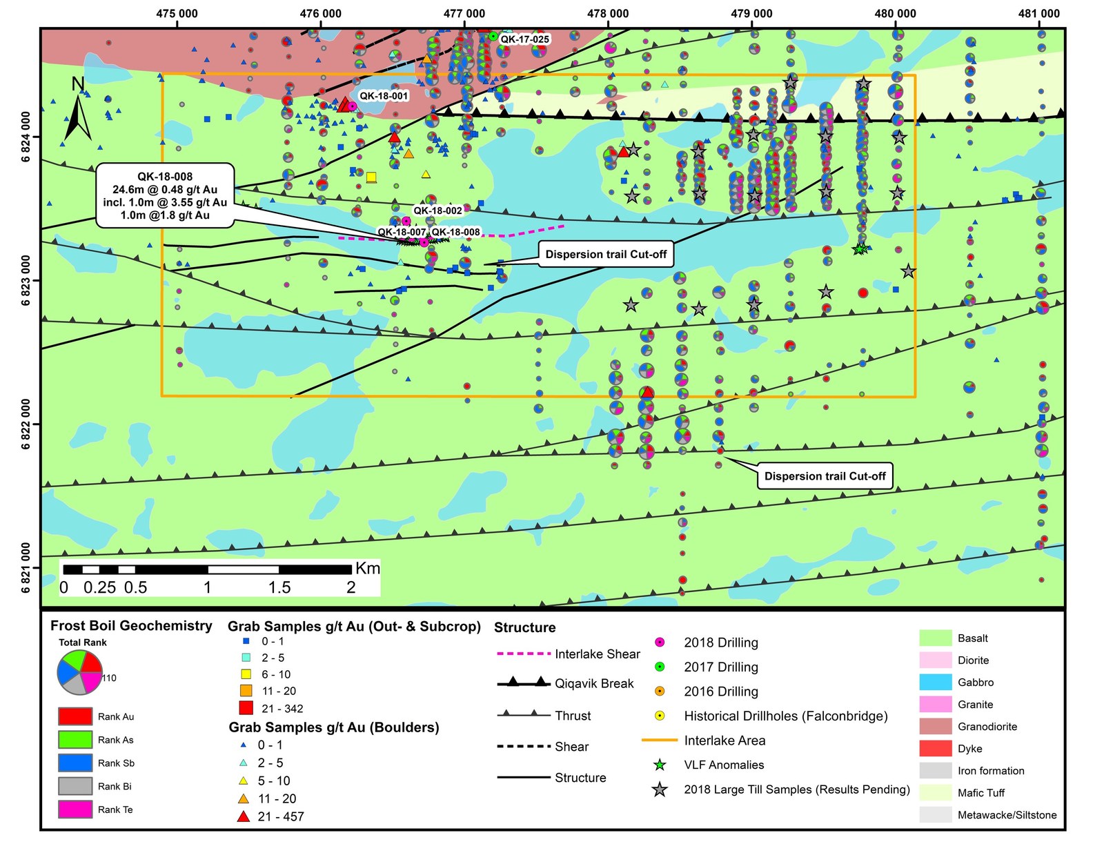 Figure 1:  Interlake and Central Areas – Frost Boil Sample Results