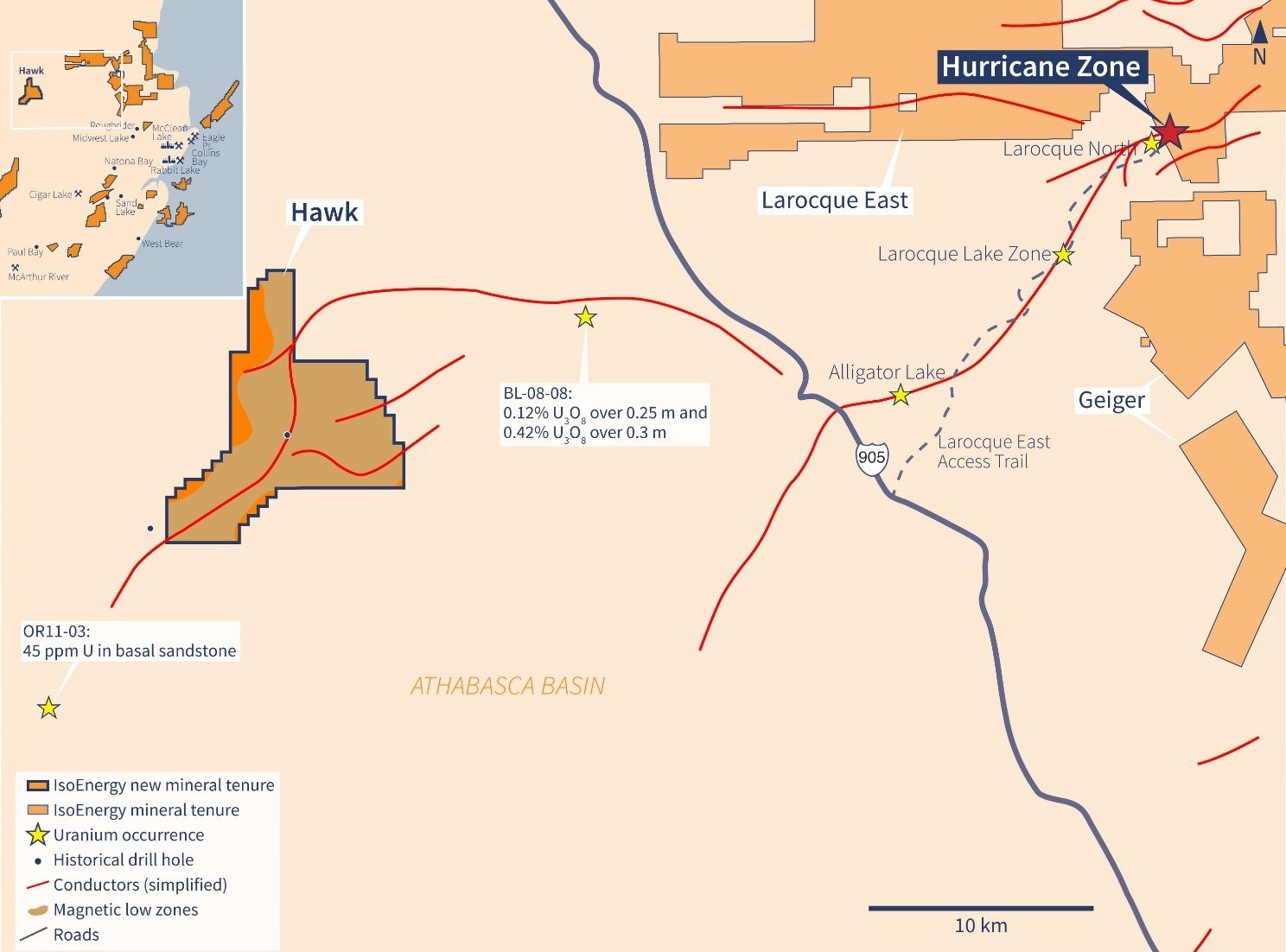 Figure 2 – Hawk Property Map (CNW Group/IsoEnergy Ltd.)