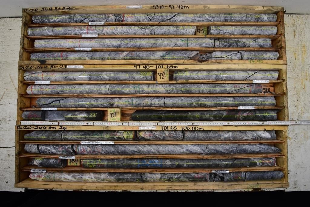 Figure 2. Epithermal Silver Vein and Breccia Mineralization at Torbrit DV20-244 (CNW Group/Dolly Varden Silver Corp.)