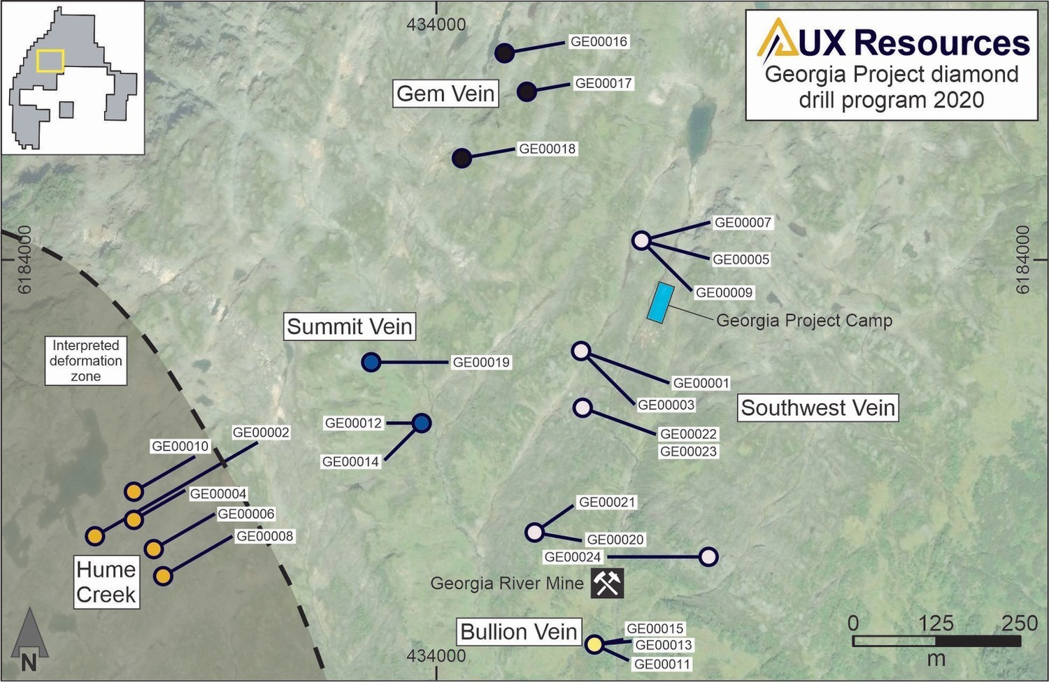 Figure 2. 2020 Drill Plan - Georgia Project (CNW Group/AUX Resources Corporation)