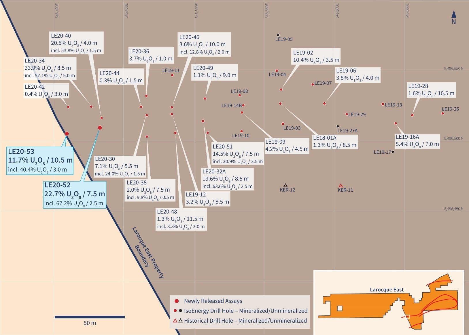 Figure 2 – Western Hurricane Zone Drill Hole Location Map (CNW Group/IsoEnergy Ltd.)