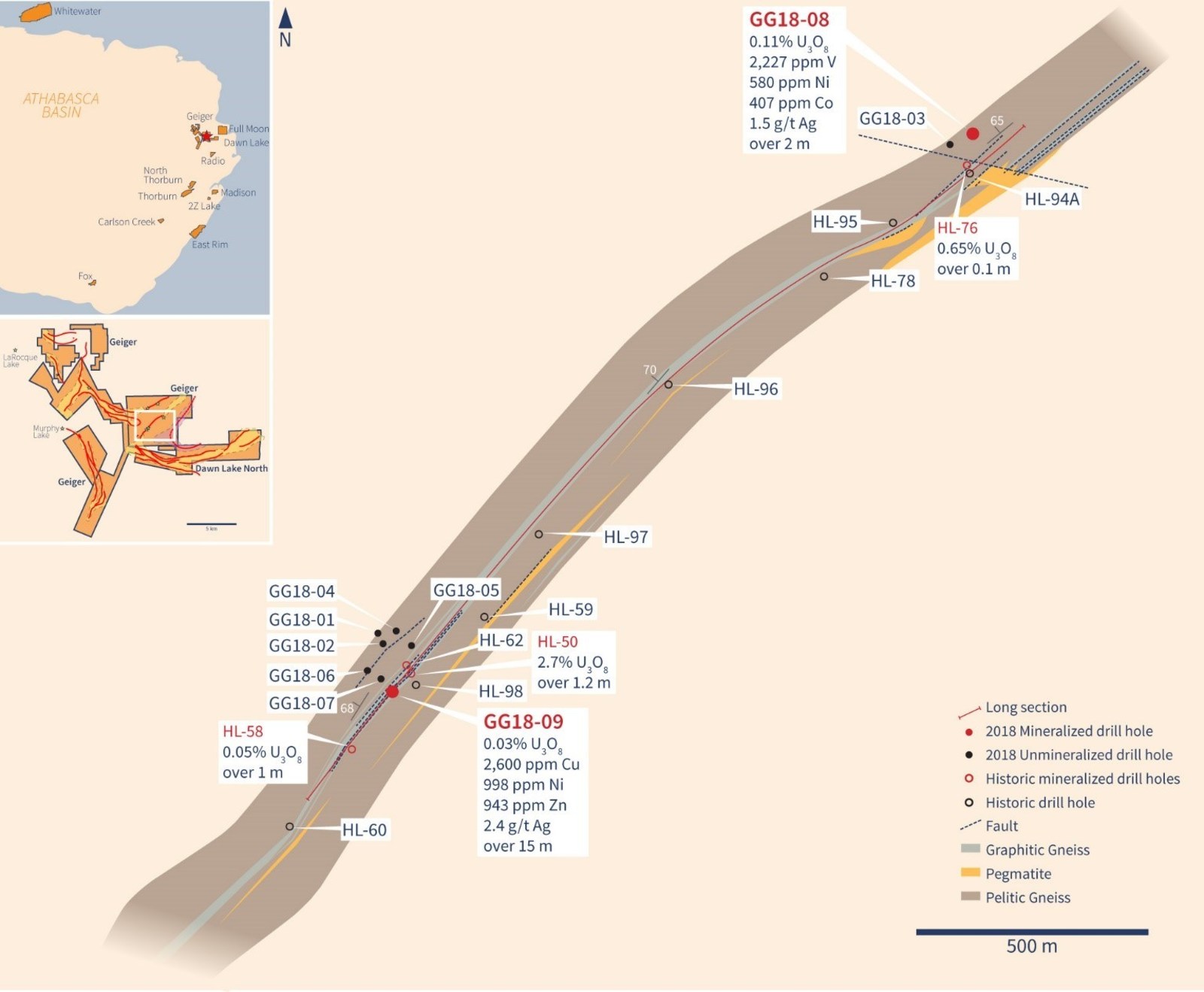 Figure 1 - H11S Conductor Drill Hole Location and Geology Map