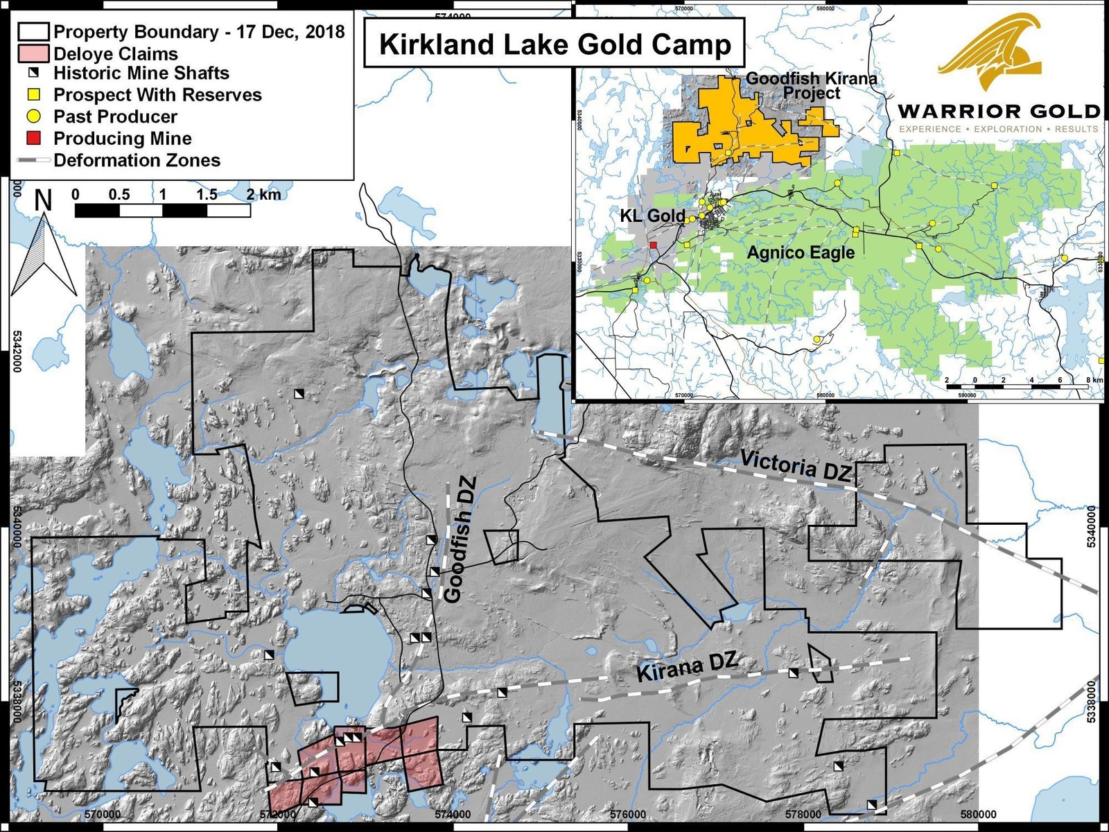 Figure 1. Goodfish-Kirana Property and location of Deloye Claims.