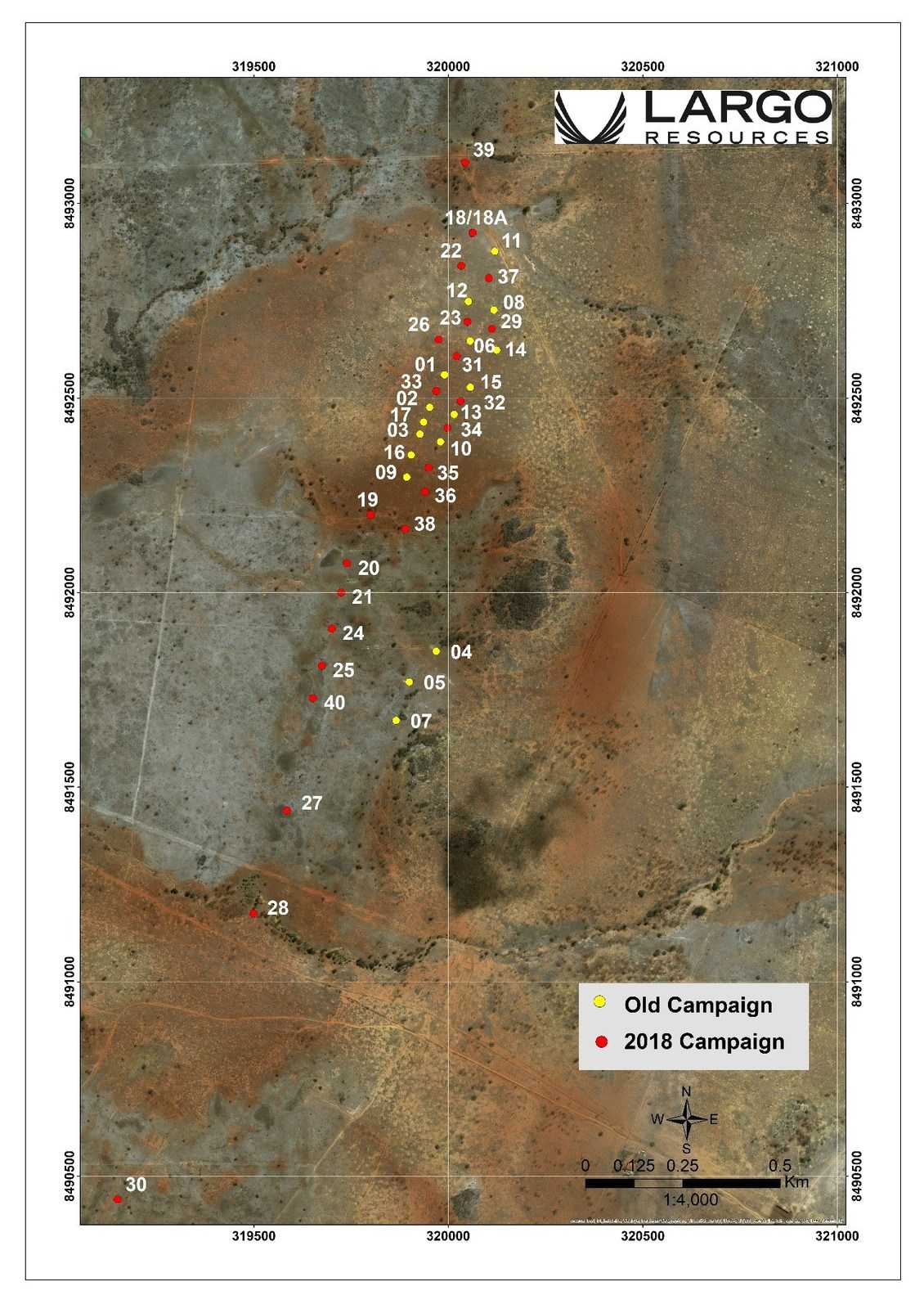 Figure 2:  NAN Target Drill Hole Location Map