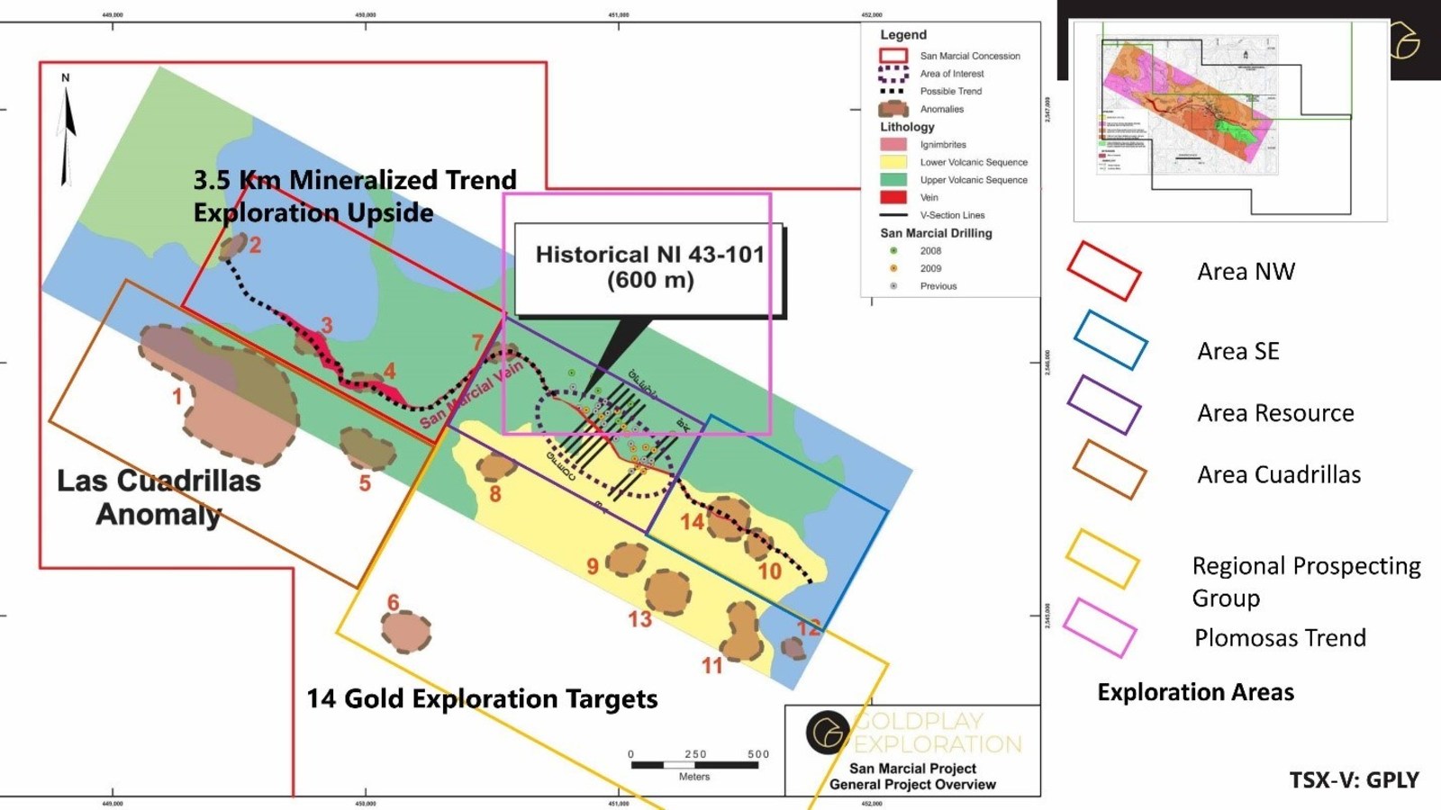Figure 4: San Marcial – Regional Exploration Areas