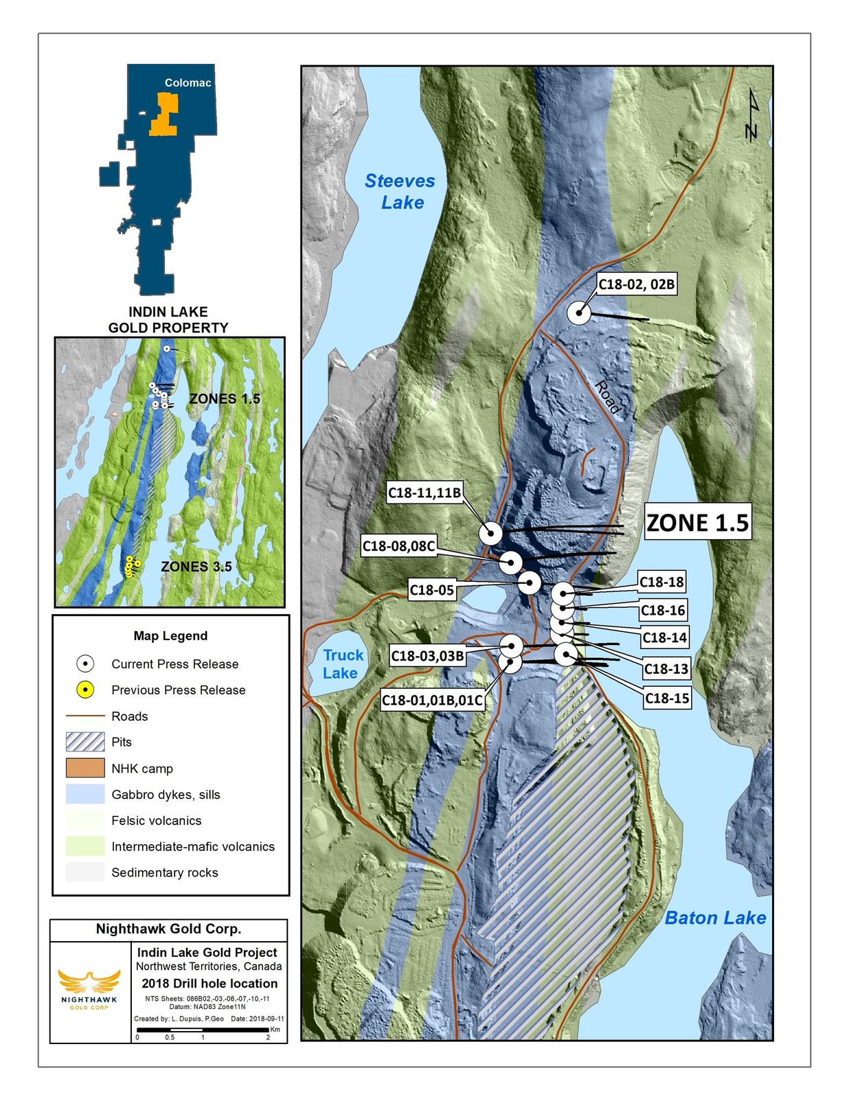 Figure 1.  Plan View – Zone 1.5 Drillhole Locations