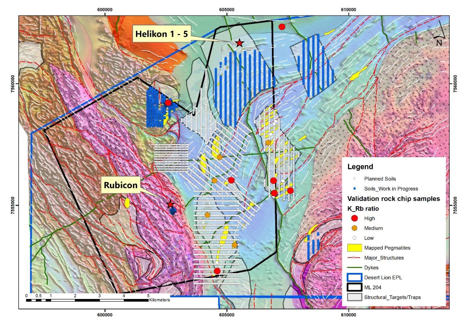 Figure 4. Plan showing planned soil sampling program over EPL5439