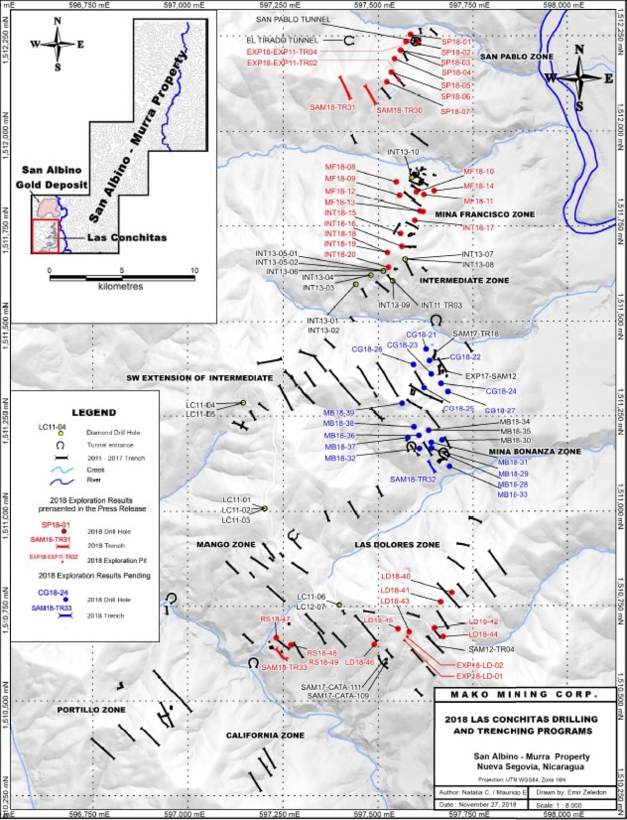 2018 Las Conchitas Drilling and Trenching Programs