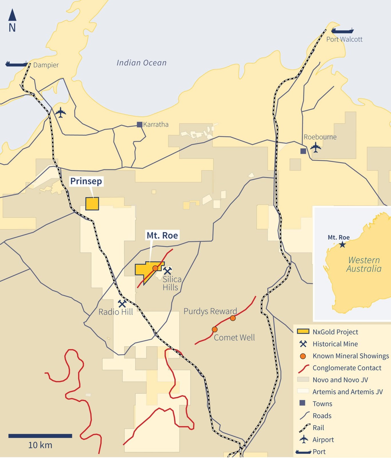 Figure 5: Mt Roe and Prinsep Project location