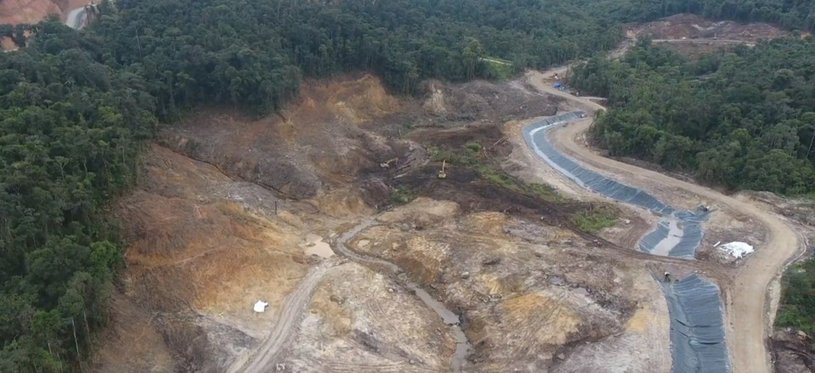 Figure 4. Polishing pond area and diversion ditch
