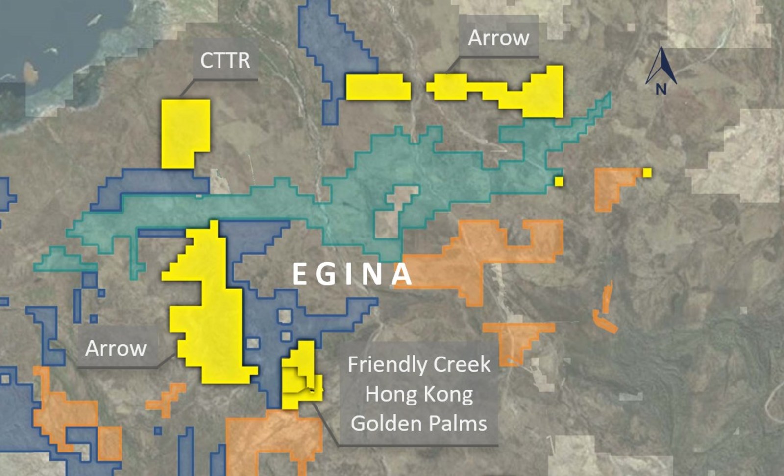 Figure 1. Location map of Pacton tenements in the Egina Area.