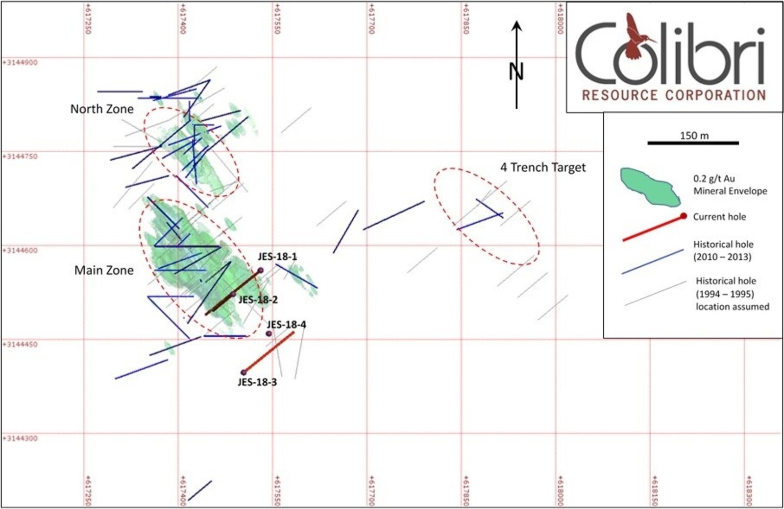 Colibri Resource Corporation - Intersects 9 metres with an average grade of 8.16 grams/tonne Au