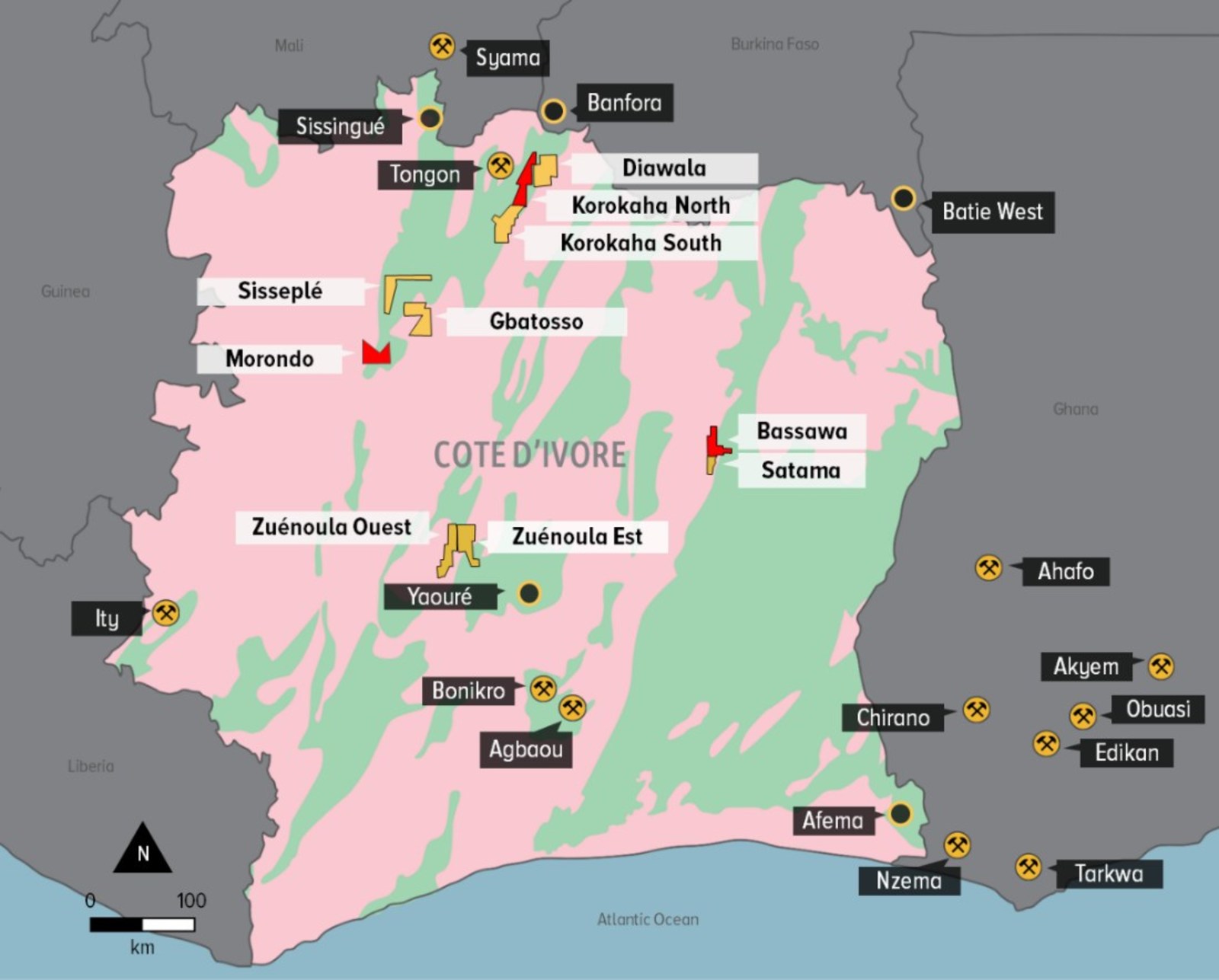 FIGURE 1: Orca Exploration Portfolio in Côte d'Ivoire