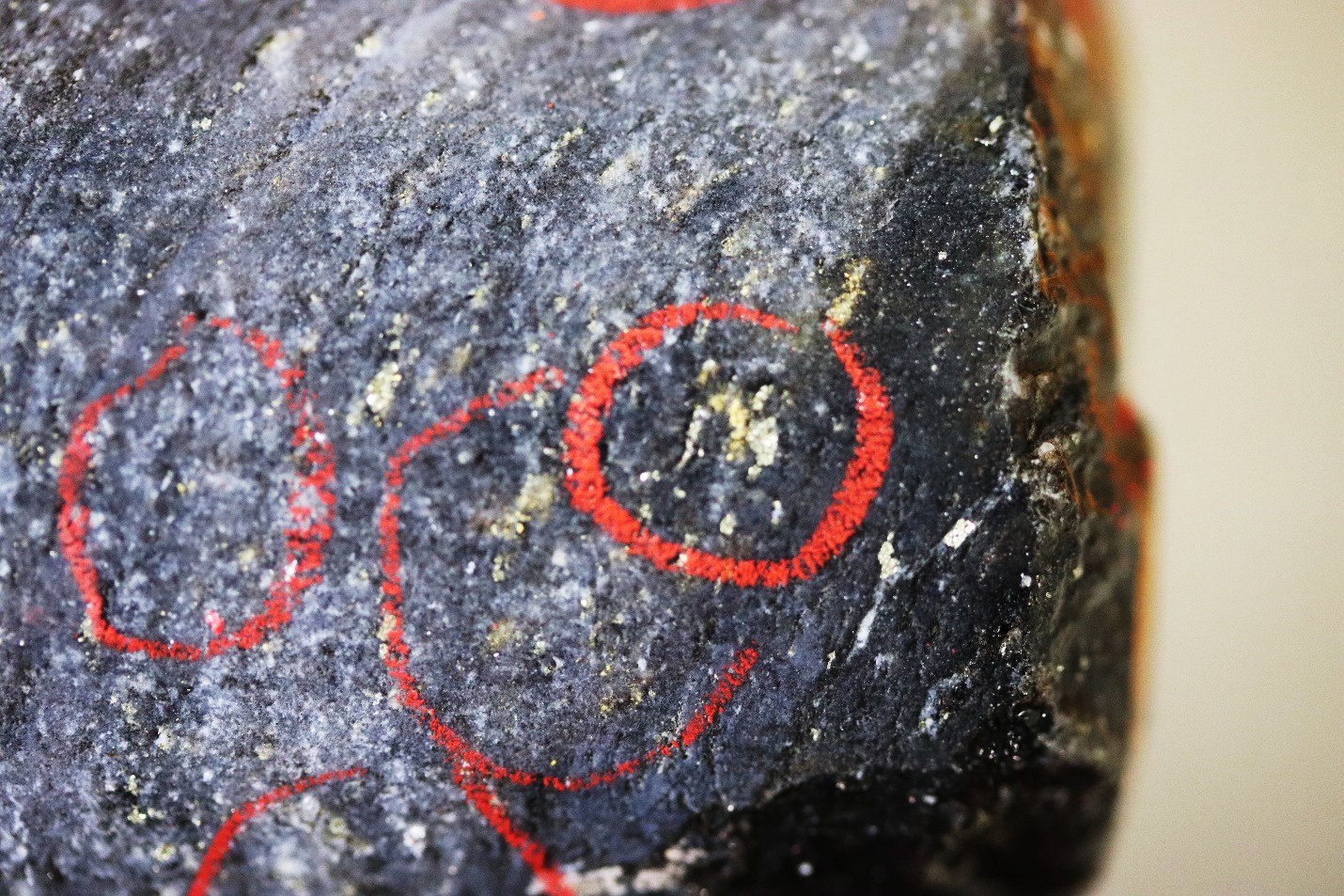 Figure 4: Example image of coarse disseminated visible gold from drill core in the Yauro Zone.  The photos are of selected intervals and are not representative of the mineralization hosted on the property. (CNW Group/Great Bear Resources Ltd.)