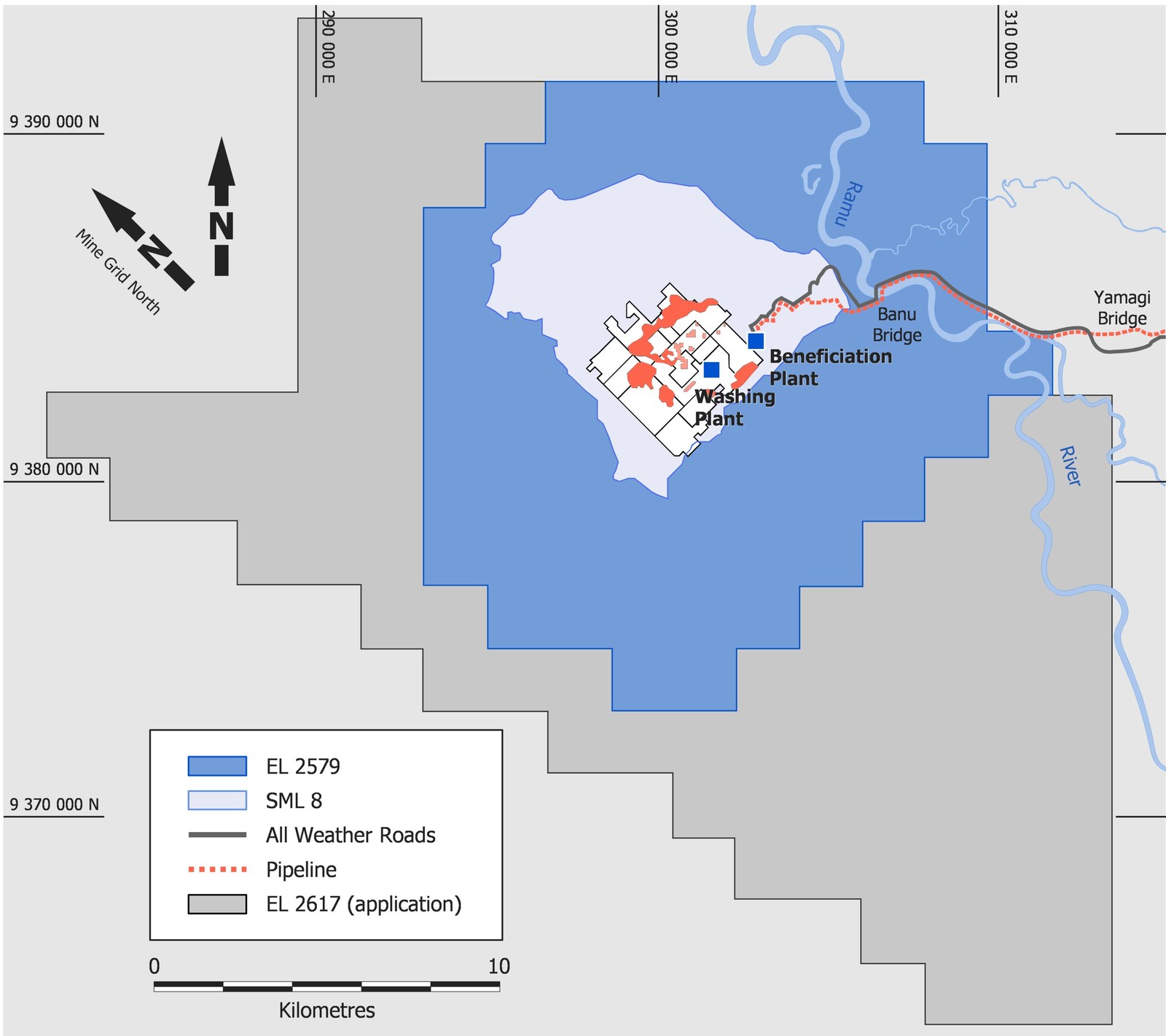 Figure 4: Ramu License Area and Surrounding Infrastructure
