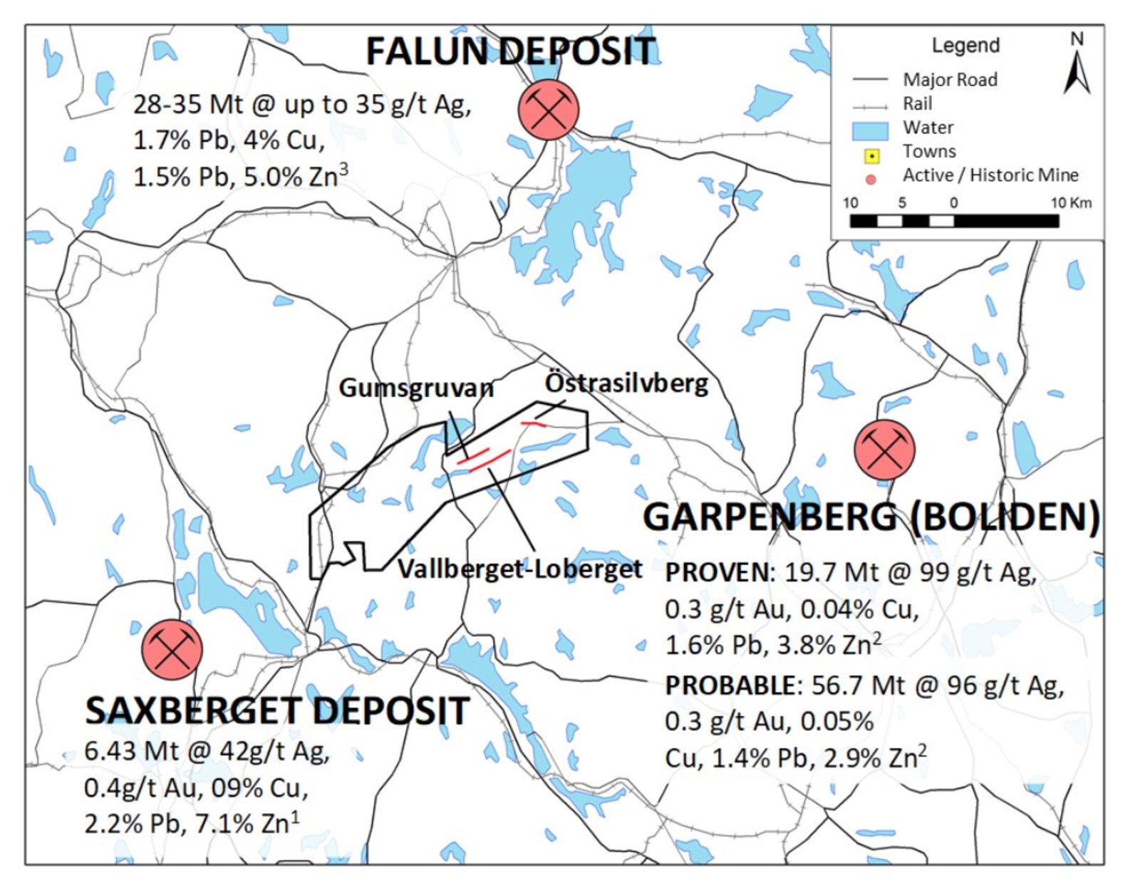 Figure 1. The Gumsberg License is situated in the highly prospective base and precious metal rich Bergslagen District of southern Sweden.