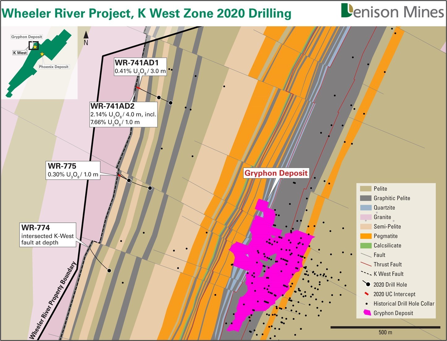 Figure 2 – K West Zone 2020 Drilling (CNW Group/Denison Mines Corp.)