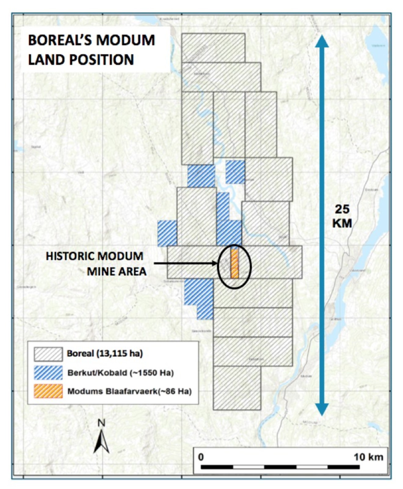 Figure 1 - Location of Boreal's Modum Land Position