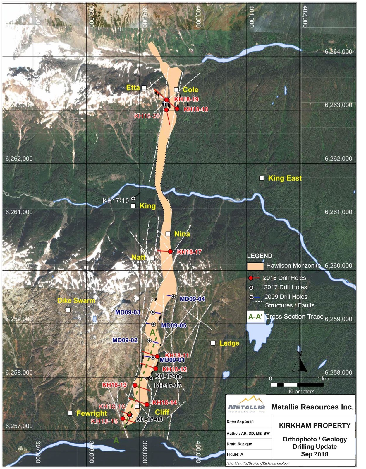 2018 Exploration Map on Hawilson Monzonite Complex