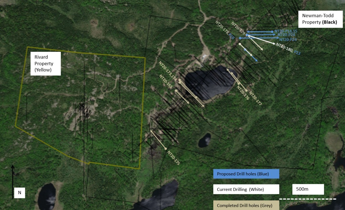 Diagram 1: Drill layout, plan view (CNW Group/Trillium Gold Mines Inc.)