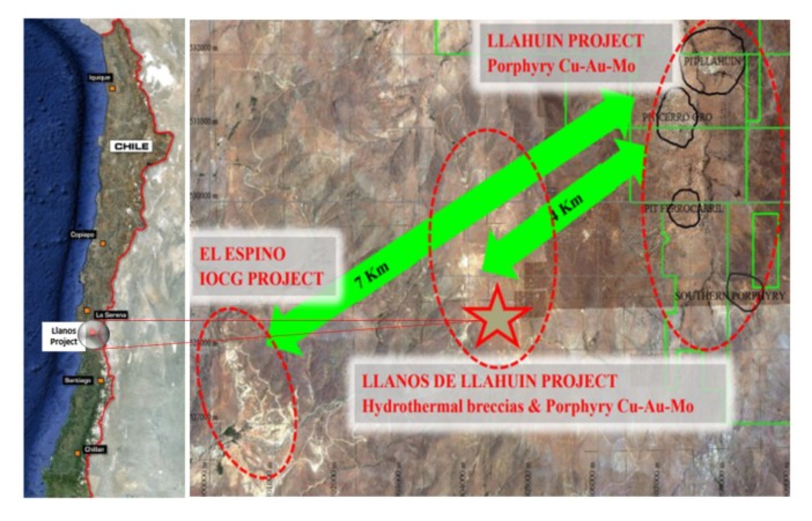 Figure 1:  Location of the Llanos de Lhaluin Project
