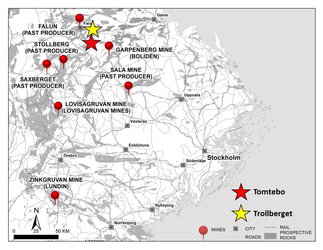 Figure 3: Bergslagen Mining District (CNW Group/District Metals Corp.)