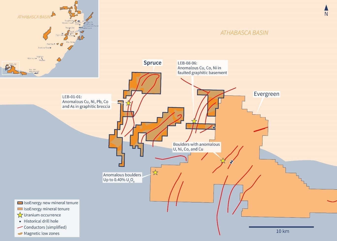 Figure 7 – Spruce Property Map (CNW Group/IsoEnergy Ltd.)