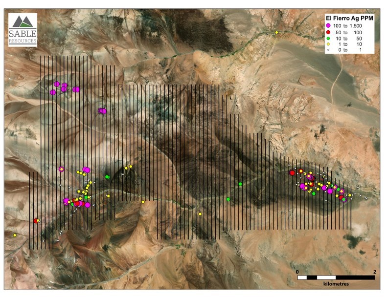 Figure 2. Planned Ground Magnetic survey currently advancing at El Fierro Project (CNW Group/Sable Resources Ltd.)