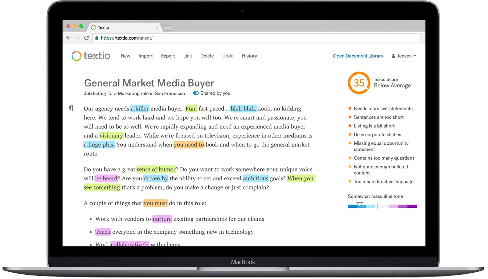 Textio product