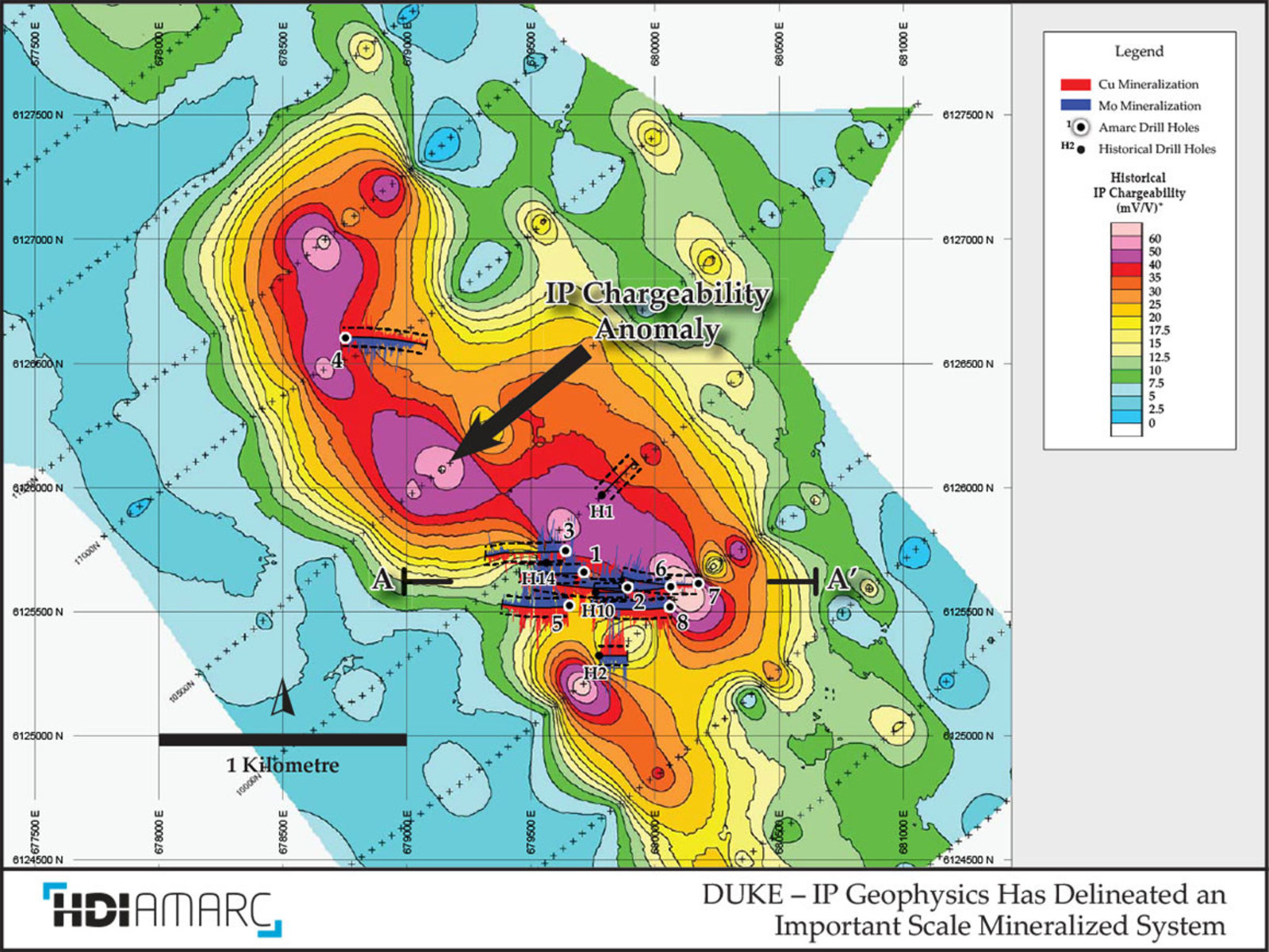 DUKE - IP Geophysics Has Delineated an Important Scale Mineralized System