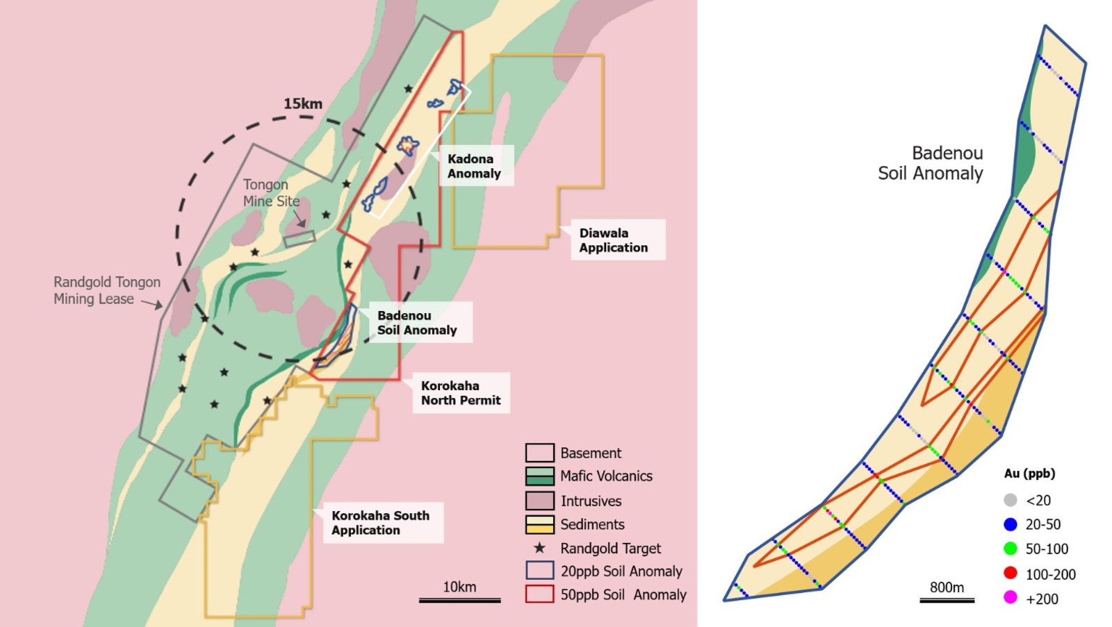 FIGURE 2: Korokaha North Gold Project with Badenou Soil Anomaly