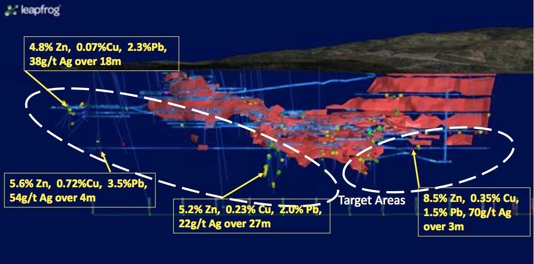 3D Leapfrog model of Bleikvassli project (CNW Group/Norra Metals Corp.)