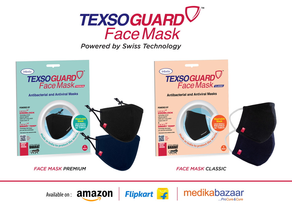 Intexso lance les masques antibactériens et antiviraux TexsoGuard avec les technologies éprouvées de HeiQ