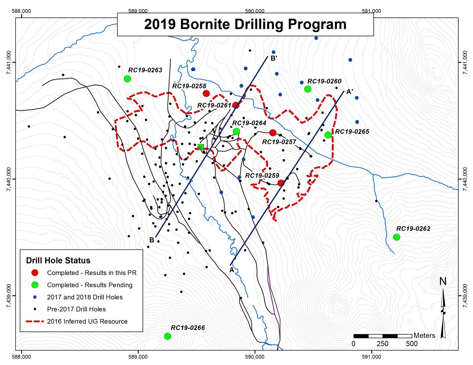 Figure 1- Map Showing Location of 2019 Drilling Program at Bornite