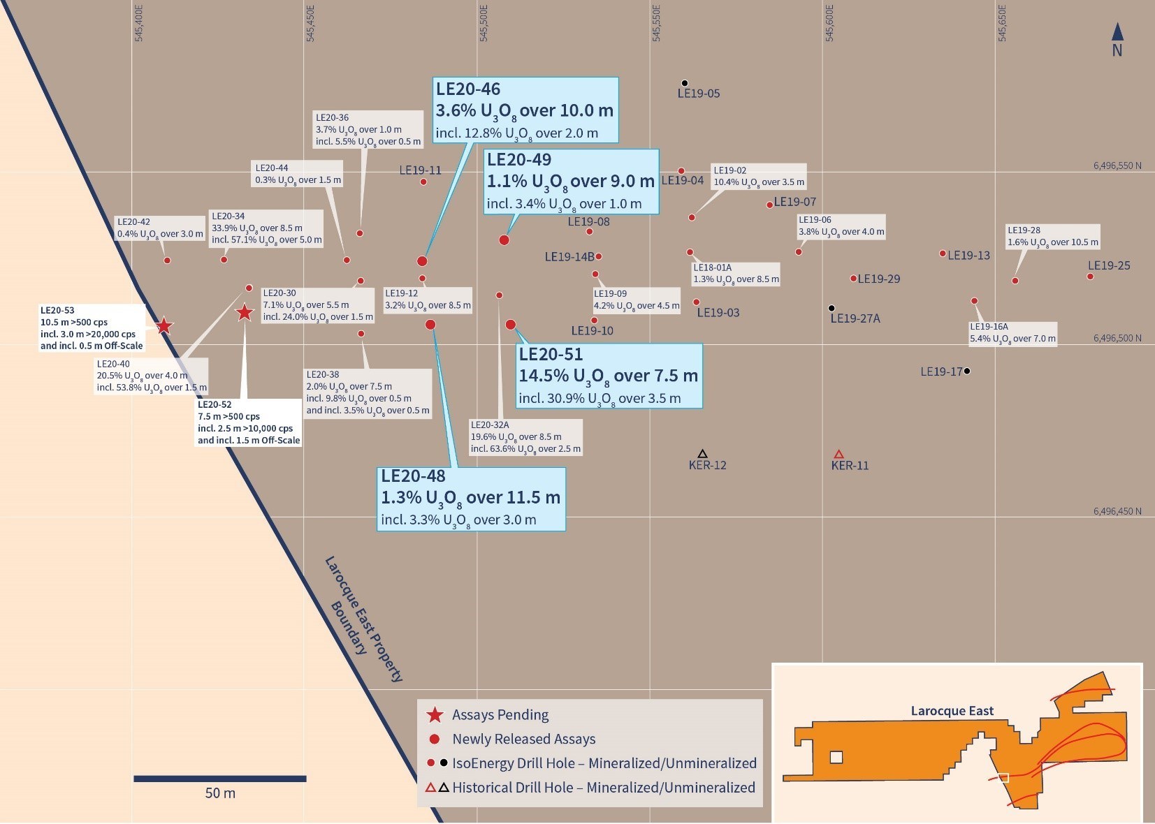 Figure 3 – Western Hurricane Zone Drill Hole Location Map (CNW Group/IsoEnergy Ltd.)
