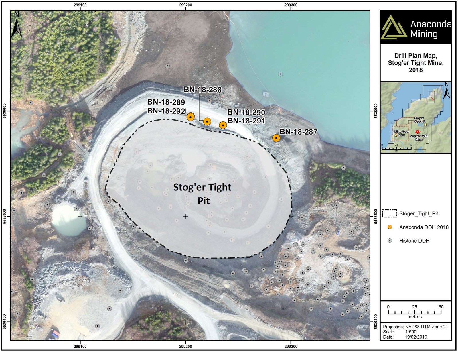 Exhibit C. A map showing the location of drill holes adjacent to the northern portions of the Stog’er Tight mine.