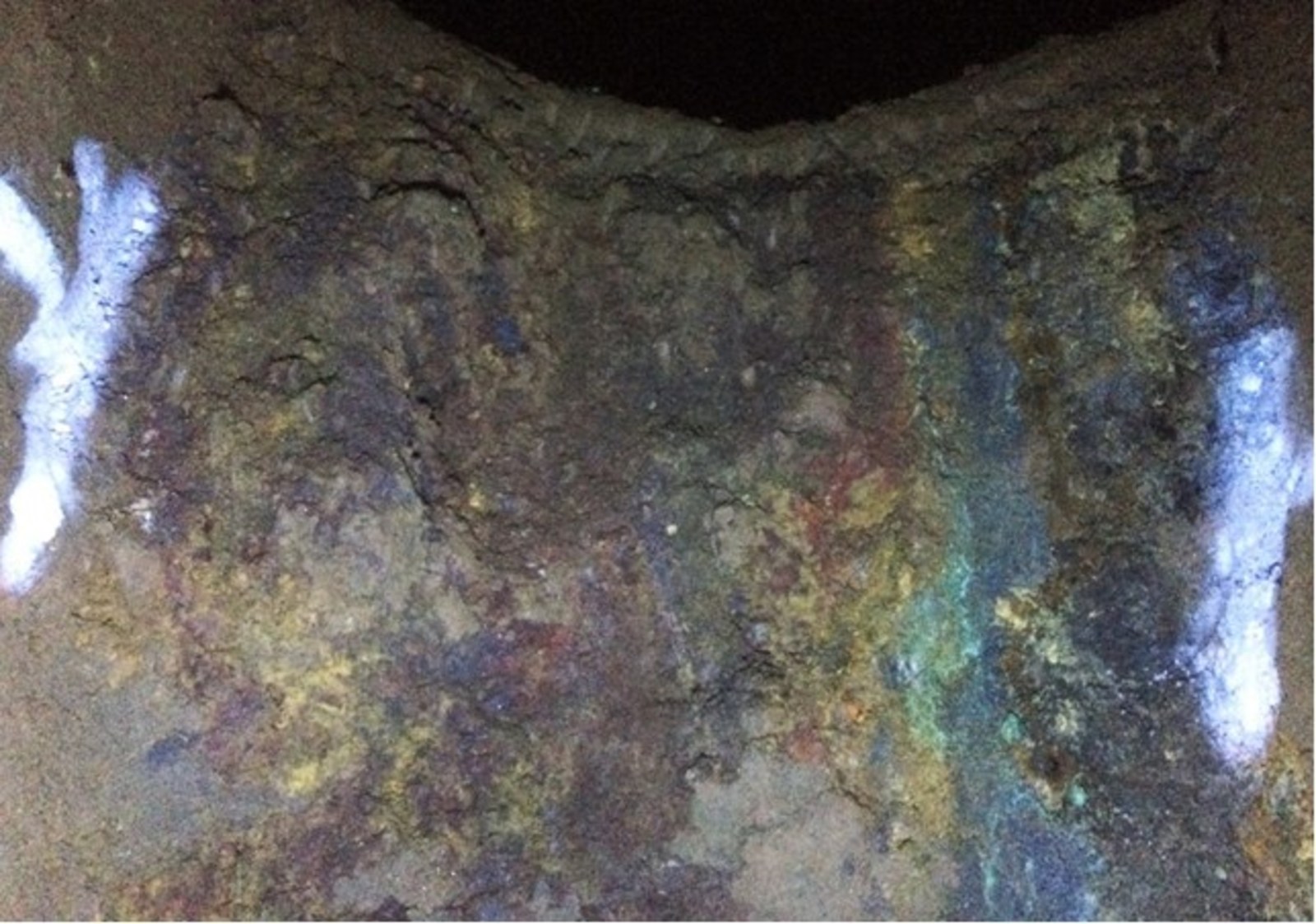 Figure 1. Showing channel sample #34789 at the 841M Level yielding a grade of 19.2 g/t Au and 2.3%Cu across 1.1m.
