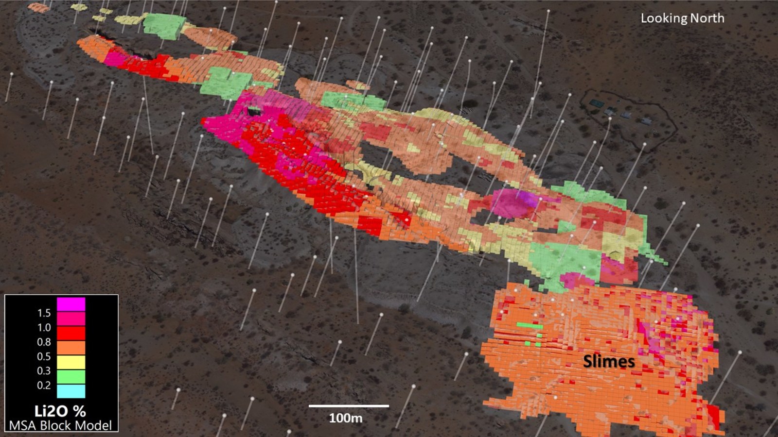 Figure 3. 3D View of Rubicon Main and Slimes Block Model