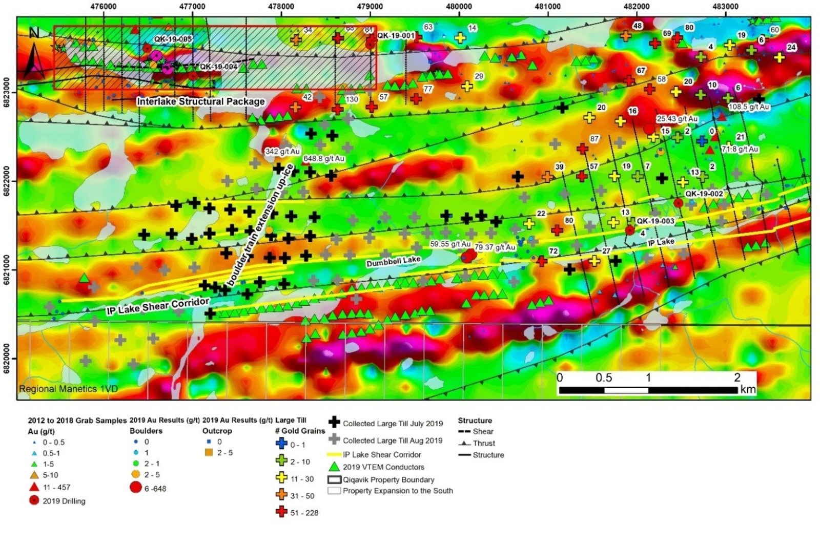 Figure 2: Interlake Structural Package and IP Lake Shear Corridor. Ice direction is SW to NE