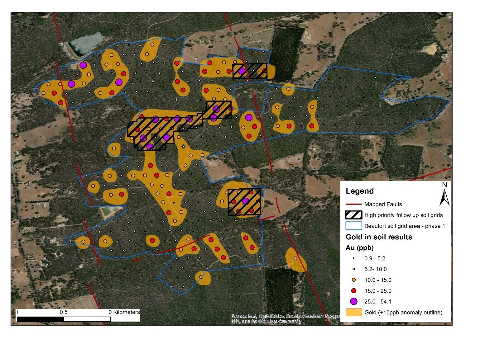 Figure 2 – location of the infill sampling grids over the central block. The in-fill grid is centered over the highest gold responses from the orientation survey and where those gold anomalies were associated with anomalous Arsenic and Antimony coincident with a NW-trending pyritic shale unit. (CNW Group/E79 Resources Corp.)